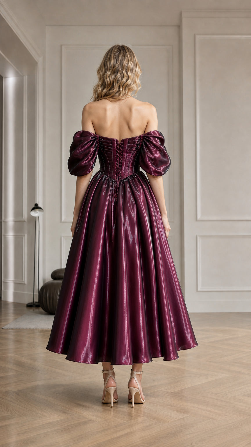 Back view showing corset-style detailing