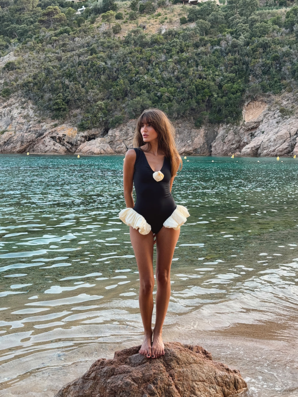 Floral Ballet-Style Swimsuit