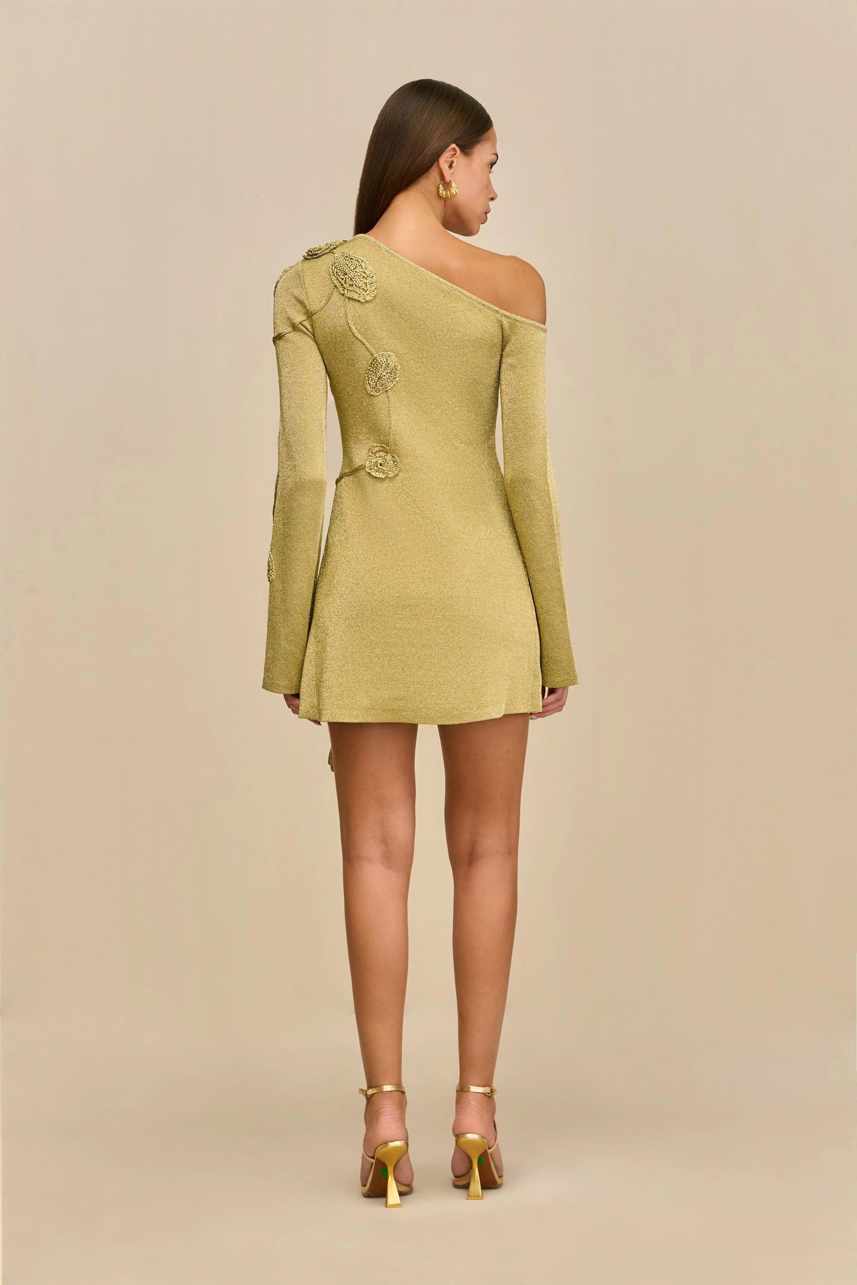 Kaela Floral Appliqué Mini Dress