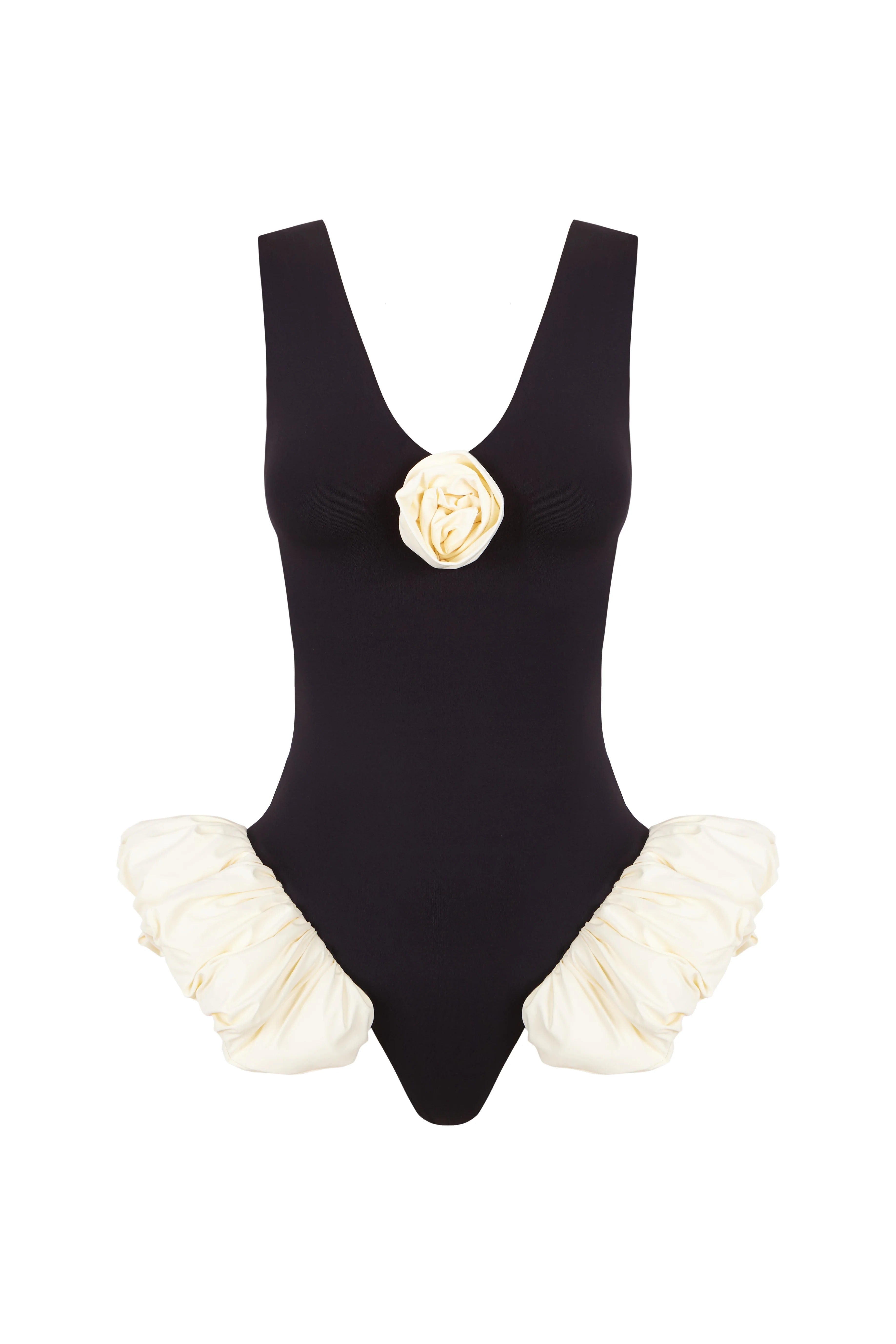 Floral Ballet-Style Swimsuit